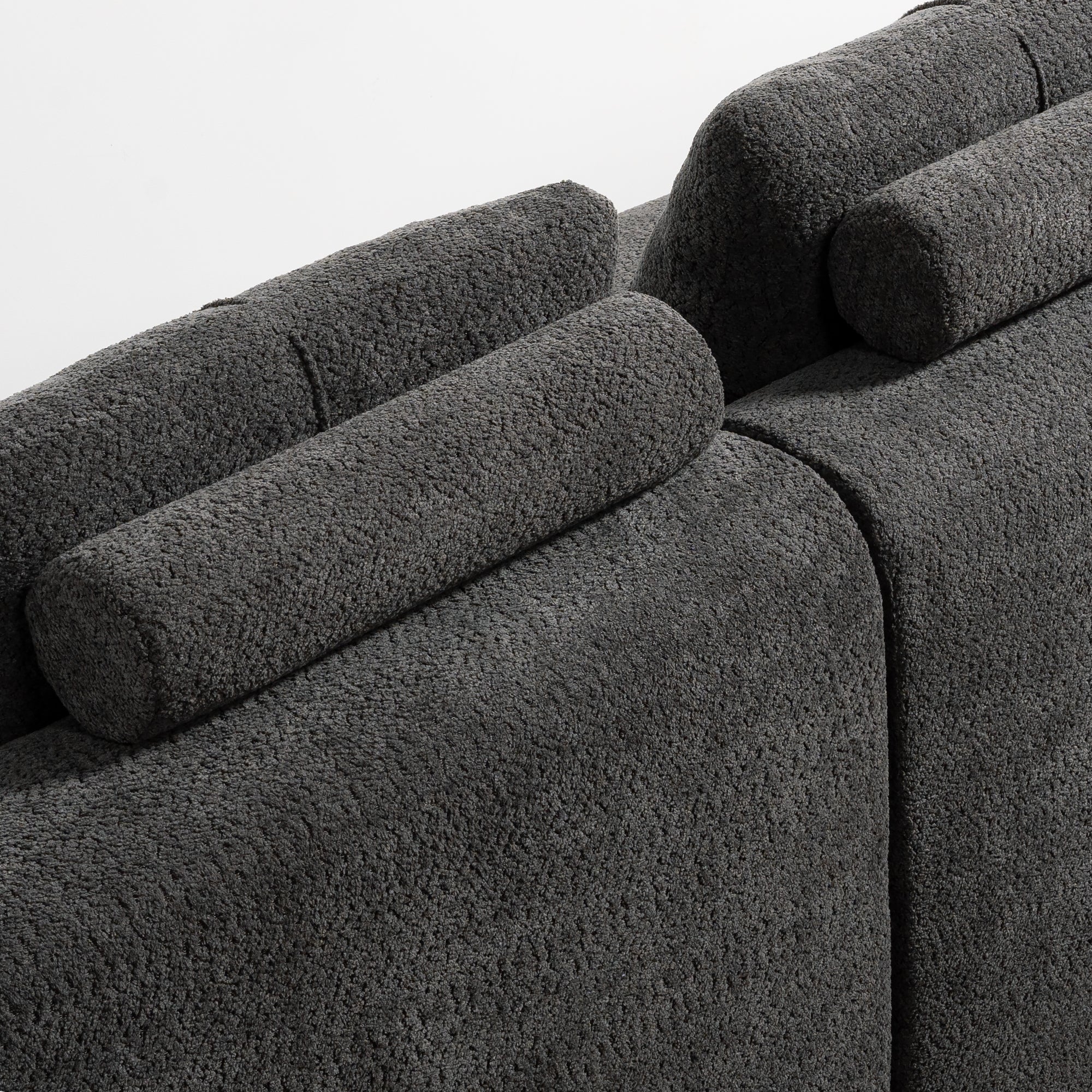 112" Grey Boneless Couch