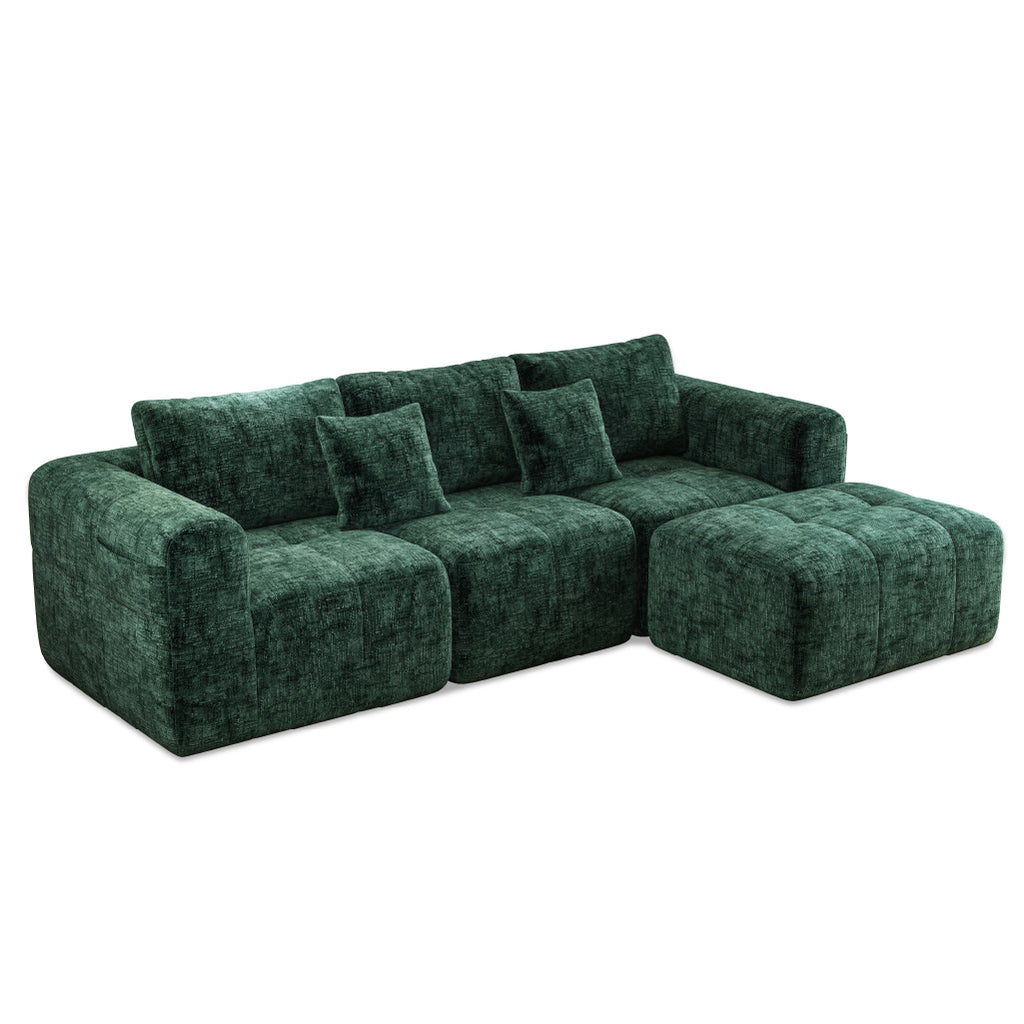 109" Green Boneless Couch