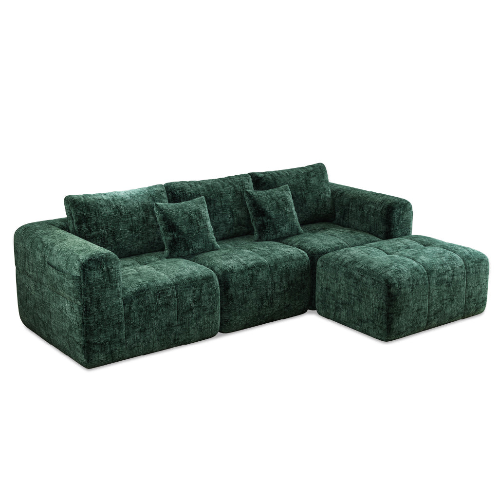109" Green Boneless Couch