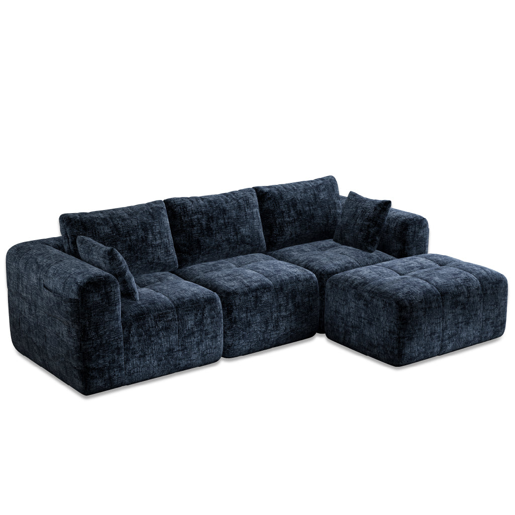 109" Blue Boneless Couch